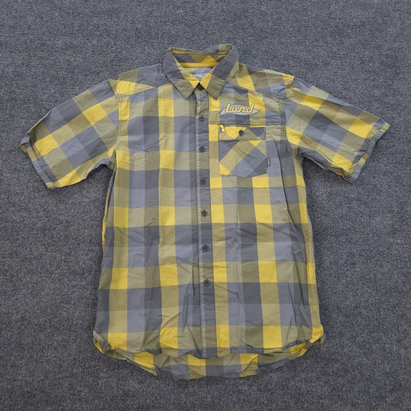 Simms Shirt Mens Small Grey Yellow Plaid Espirito Performance Fishing Fish Lund - Picture 1 of 8